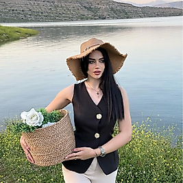 Zr Gold Düğmeli Siyah Yelek