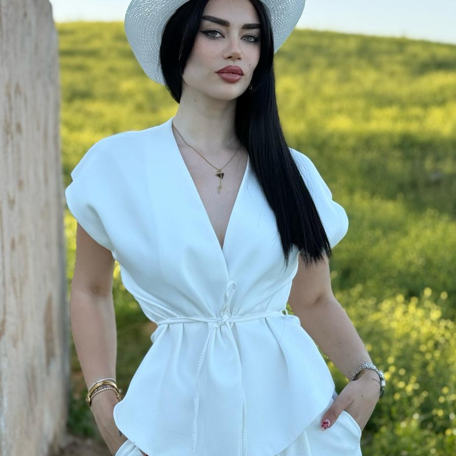 İP BAĞLAMALI BEYAZ TAKIM